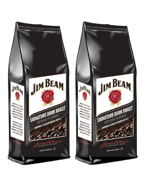 Jim Beam Signature Dark Roast  Flavored Ground Coffee, 2 Bags (12 Oz Ea.)