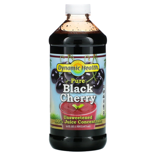 Dynamic Health 100% Pure Black Cherry Juice Concentrate | No Additives | Antioxidant | Urinary Tract & Joint Support | 16 Servings (packaging Varies)