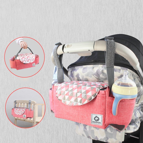 Eimeli Baby Stroller Organizer With Cup Holders And Diaper Bag,stroller Accessories Organizer Bag,large Storage Space Baby Travel Bag,baby Stroller Hanging Bag, Fit Most Stroller Models -pink