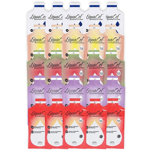 Liquacel Liquid Protein - Variety Packs Packs: Variety Pack (10 Per Flavor/50 Single Packs)