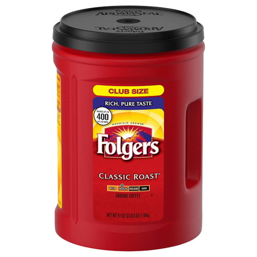 Folgers Classic Roast Coffee, Medium Roast, 51 Oz