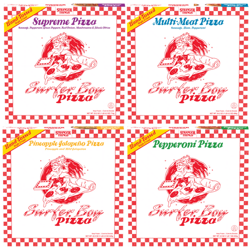 Surfer Boy Stranger Things Hand Tossed Crust Pizza, Variety Pack, 22.9- 25.2 Oz, 4 Pack (frozen)