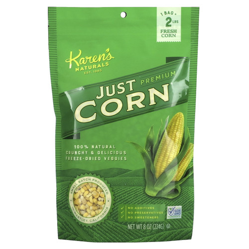 Premium Freeze-dried Veggies, Just Corn, 8 Oz (224 G), Karen's Naturals