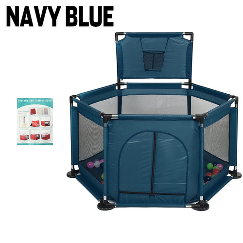 Portable Indoors Outdoors 6 Sides Baby Playpen, 47" Kids Playard, Kids Activity Center, Infant Safety Gates With Breathable Mesh, Sturdy Play Yard For Toddler