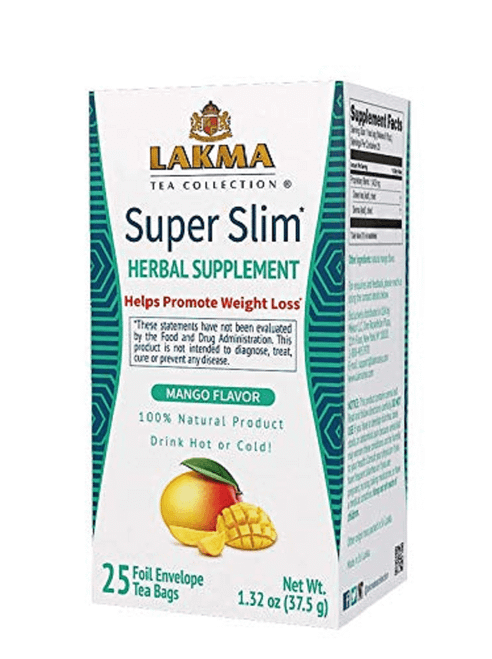 Super Slim 100% Natural Herbal Tea, Mango Flavor 25 Teabags