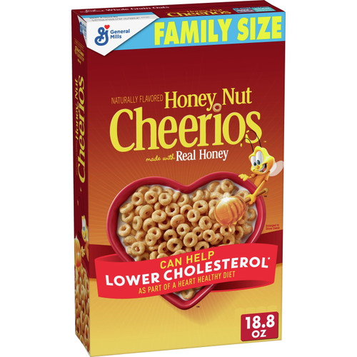 Honey Nut Cheerios Heart Healthy Cereal, 18.8 Oz Family Size Box