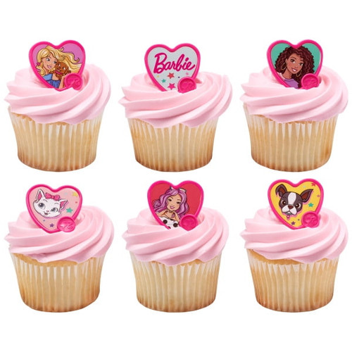 24 Decopac Barbie Be The Future Cake Topper Cupcake Rings