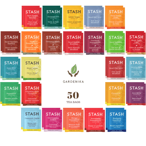 Stash Herbal And Decaf Tea Bag Variety, Caffeine-free - 50 Ct, 25 Flavors
