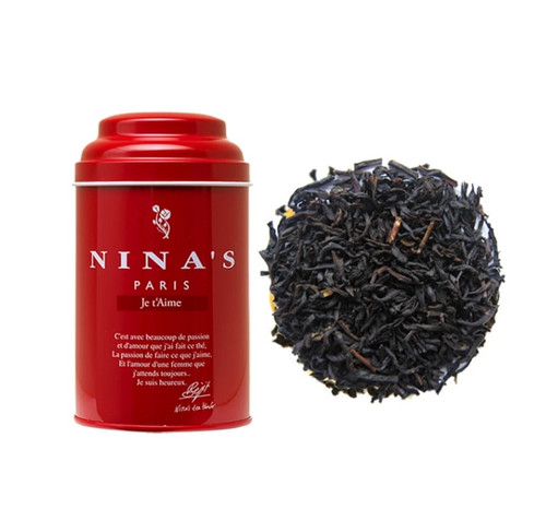 Nina's Paris Tea Je T'aime Tin Of Loose Tea 100g (black Tea With Vanilla, Caramel)