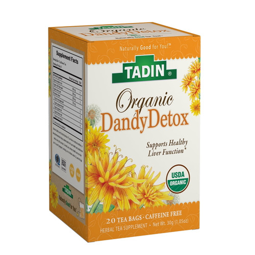 Tadin Organic Dandy Detox Herbal Tea. Detoxifies And Supports Healthy Liver Function. Caffeine Free Supplement. 20 Teabags