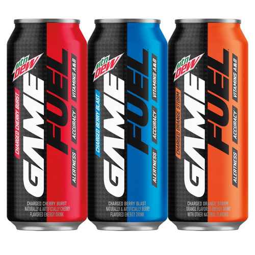 Mtn Dew Game Fuel, 3 Flavor Energy Drink Variety Pack, 16 Oz, 12 Pack Cans\