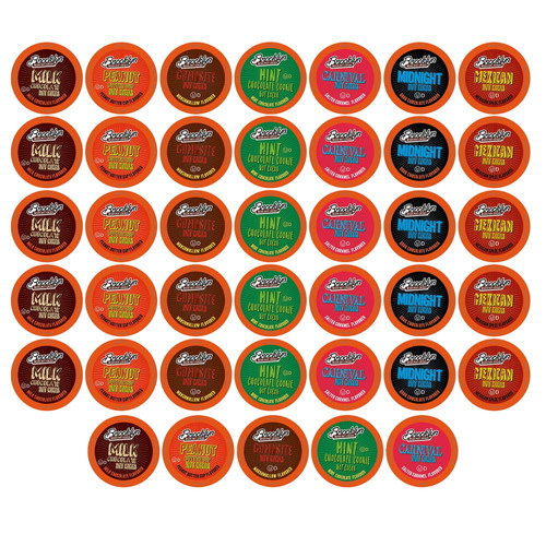 Brooklyn Bean Roastery, Various Flavored Hot Cocoa Pods, Keurig 2.0 K-cup Brewer Compatible, Variety Pack, 40 Ct