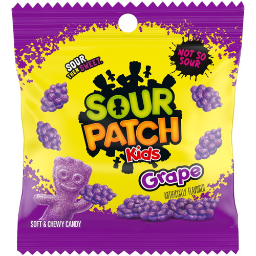 Sour Patch Kids Grape Soft And Chewy Candy, 3.58 Oz
