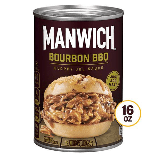 Manwich Sloppy Joe Sauce, Bourbon Bbq Flavor, Canned Sauce, 16 Oz