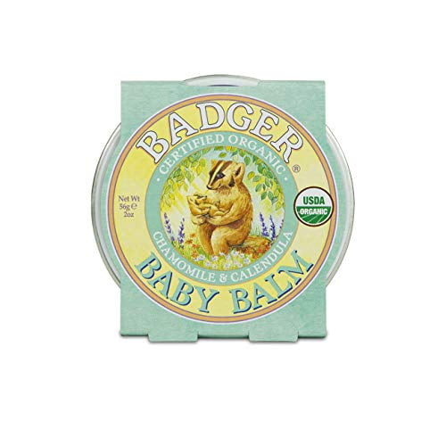 Badger - Baby Balm, Chamomile & Calendula, Certified Organic Baby Balm, Cradle Cap Balm For Babies, Baby Rash Balm, Baby Skin Care, 2 Oz