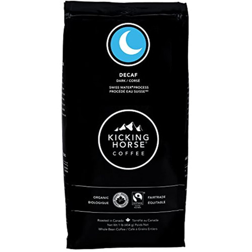 Kicking Horse Coffee, Decaf, Swiss Water Process, Dark Roast, Whole Bean, 1 Lb - Certified Organic, Fairtrade, Kosher Coffee