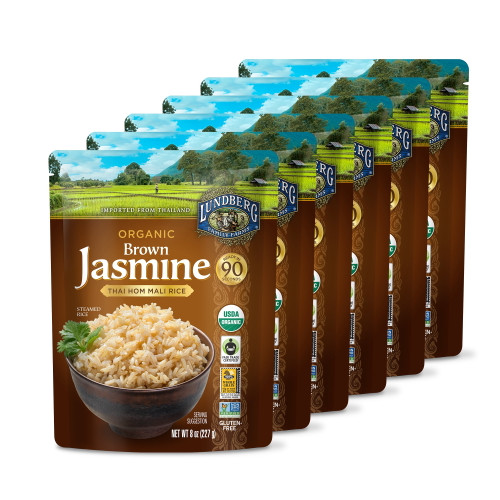 Lundberg Family Farms: Organic Brown Jasmine Thai Hom Mali Rice (8 Oz, 6-pack)
