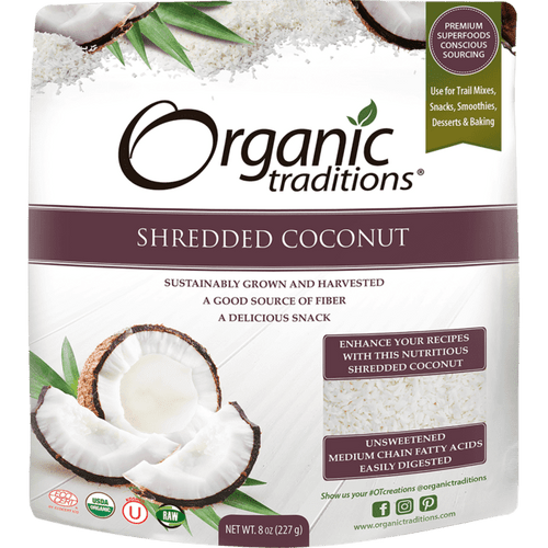 Organic Traditions - Shredded Coconut - 8 Oz.