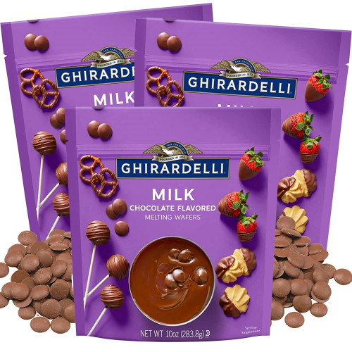 Melting Chocolate Candy Wafer Melts, Meltable Chocolates For Molds, Dipping Cake Pops, Strawberries, Desserts Or Baking, Pack Of 3 (milk Chocolate)