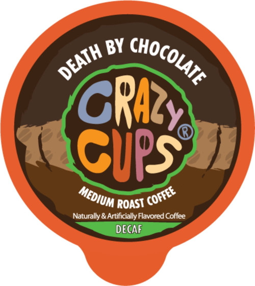 Crazy Cups Decaf Death By Chocolate Coffee Pods, Medium Roast, 22 Count For Keurig K-cup Machines