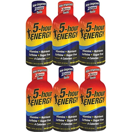 5 Hour Energy Drink Grape And Berry Assortment (6 Pack) With Vitamin B12