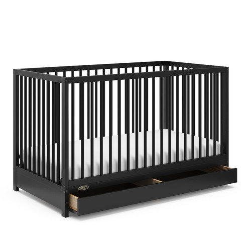 Graco Teddi 5-in-1 Convertible Baby Crib With Drawer, Black