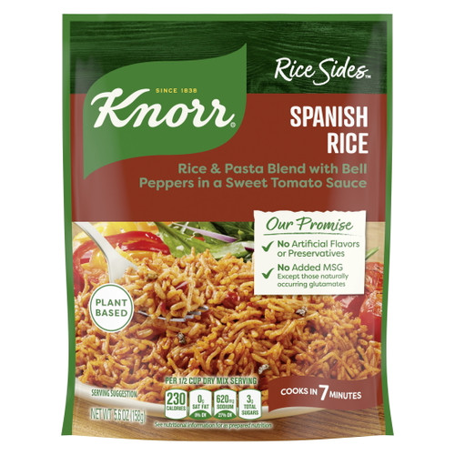 Knorr Rice Sides Spanish Rice, Cooks In 7 Minutes, No Artificial Flavors, No Preservatives, No Added Msg 5.6 Oz