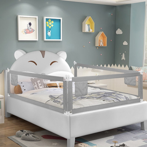 1pcs Bed Rails For Toddlers, 59''/71''/79''(l) Bed Rail Reinforced Mesh Safety Bed Guard System 8-levels Height Adjustable Bedguard For Kids Children Living Room, Grey/blue/pink
