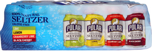 Polar Sparkling Water, 12 Fl Oz, 24 Count Cans