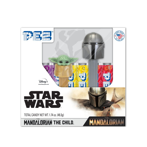 Pez Candy Mandalorian Twin Pack With 2 Candy Dispensers + 6 Rolls Of Assorted Fruit Candy