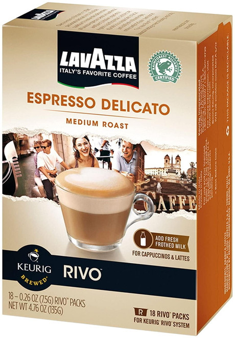 Lavazza Espresso Delicato Keurig Rivo Pack, 18 Count