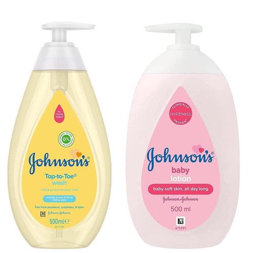 Johnsons Baby Shampoo Head To Toe Wash + Johnsons Baby Lotion 500ml