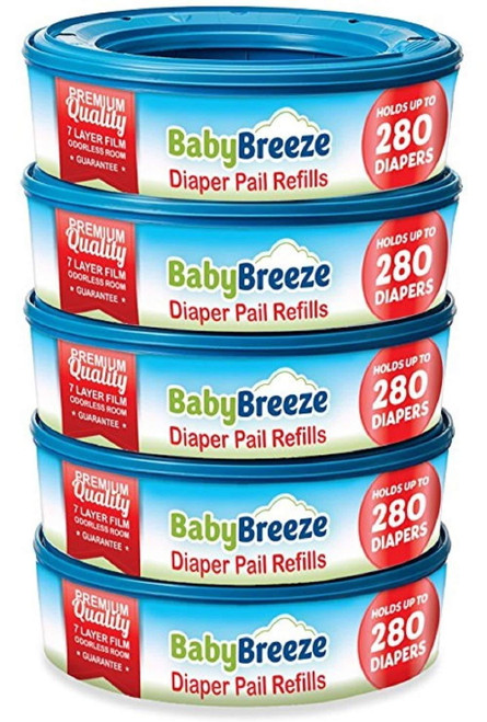 Baby Breeze Diaper Pail Refills, 5 Pk, 1400 Ct
