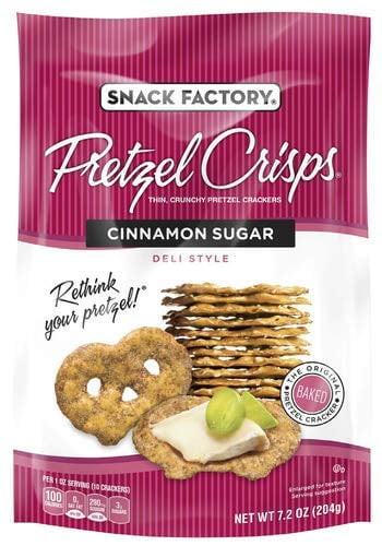 Snack Factory Pretzel Crisps, Cinnamon Sugar (pack Of 4)