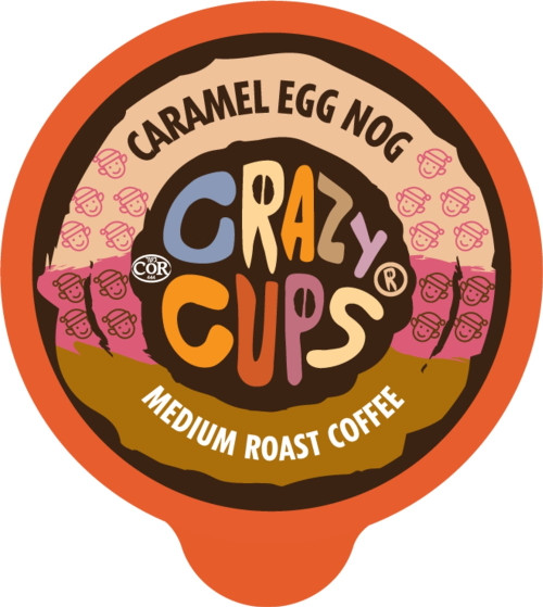 Crazy Cups Caramel Eggnog Coffee Pods, Medium Roast, 22 Count For Keurig K-cup Machines