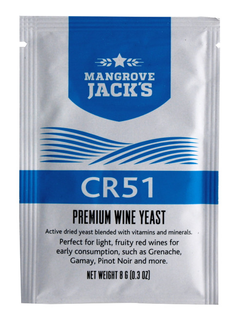 Mangrove Jacks Premium Wine Yeast Cr51 8g Treats 23l Light, Fruity Red Wines