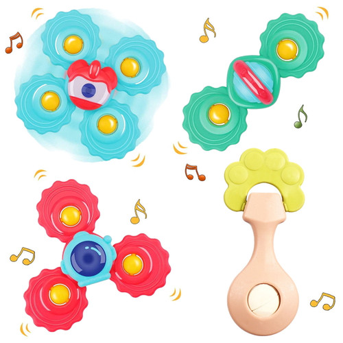 Baby Bath Toys, Suction Cup Spinner Toys, Suction Cup Spinning Top Toy, Sensory Toys, Baby Toys 12-24 Months