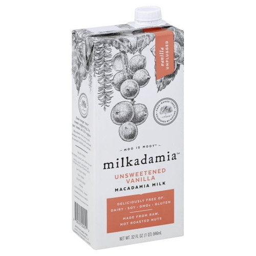 Milkadamia Unsweetened Vanilla Macadamia Milk, 32 Fl Oz