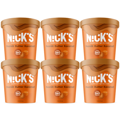N!ck's Swedish-style Light Ice Cream, Peanöt Butter Karamell, Pint (6 Count)