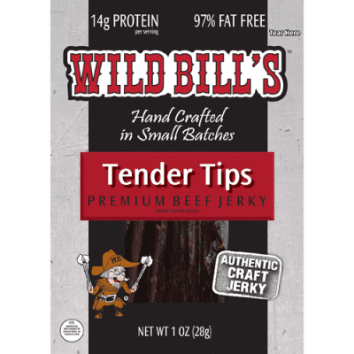 Wild Bill's Hickory Smoked Beef Jerky Tender Tips 1 Oz Pack (6 Packages)