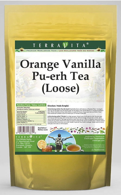 Terravita Orange Vanilla Pu-erh Tea, (orange Vanilla,loose Leaf Pu-erh Tea, 8 Oz, 1-pack, Zin: 530689)