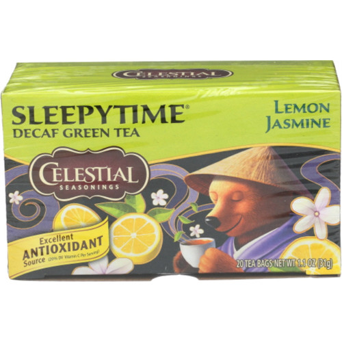 Celestial Seasonings Sleepytime Decaf Lemon Jasmine Green Tea Bags, 20 Ct