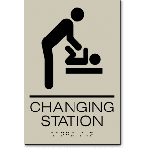Changing Station Men Sign-taupe / Black (1 Unit)
