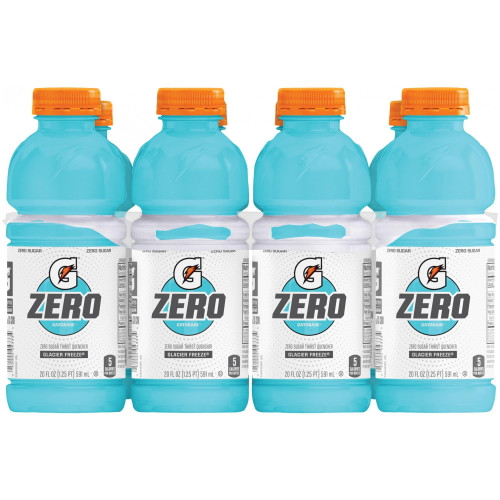 Gatorade G Zero Sugar Glacier Freeze Thirst Quencher Sports Drink, 20 Oz, 8 Pack Bottles