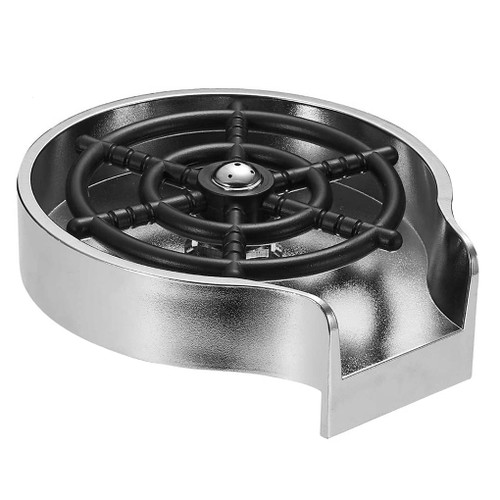 1111fourone Glass Rinser Automatic Sink Cup Washer Faucet Cup Cleaning Washing Tool For Bar Kitchen, Rinser, Silver Shell