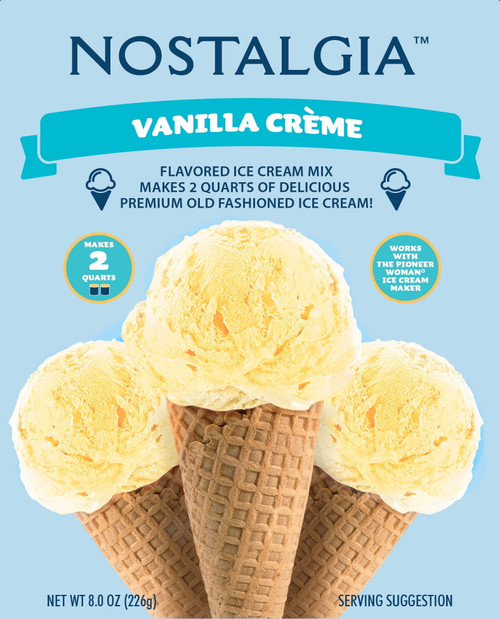 Nostalgia Premium Vanilla Crème Ice Cream Mix, 8 Oz