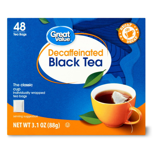 Great Value Decaffeinated Black Tea Bags, 3.1 Oz, 48 Count