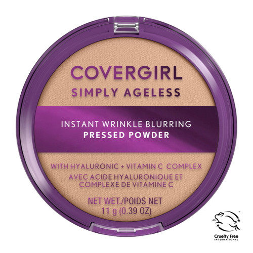 Covergirl Simply Ageless Wrinkle Defying Pressed Powder, 210 Classic Ivory, 3.9 Oz, Pressed Powder, Face Powder, Oil Free Loose Powder, Full Coverage Powder, Hydrating Formula, Cruelty-free
