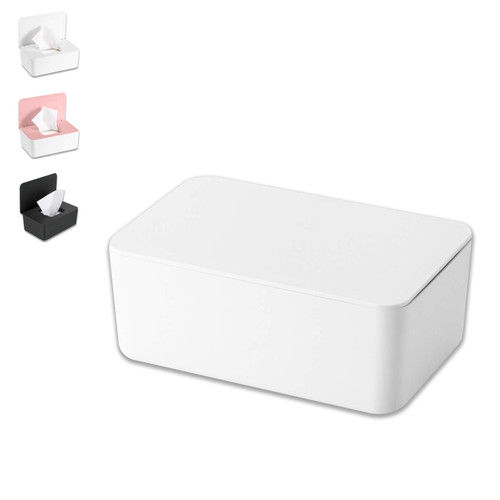 Baby Wipes Dispenser, White Tissue Box Wipes Case Holder, Portable Wipe Container With Three-layer Seal Design For Home Use