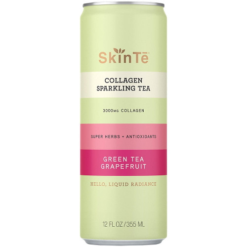 Collagen Sparkling Tea  300mg Of Collagen With Herbs  Antioxidants  Green Tea Grapefruit (12 Drinks / 12 Fl Oz. Each)